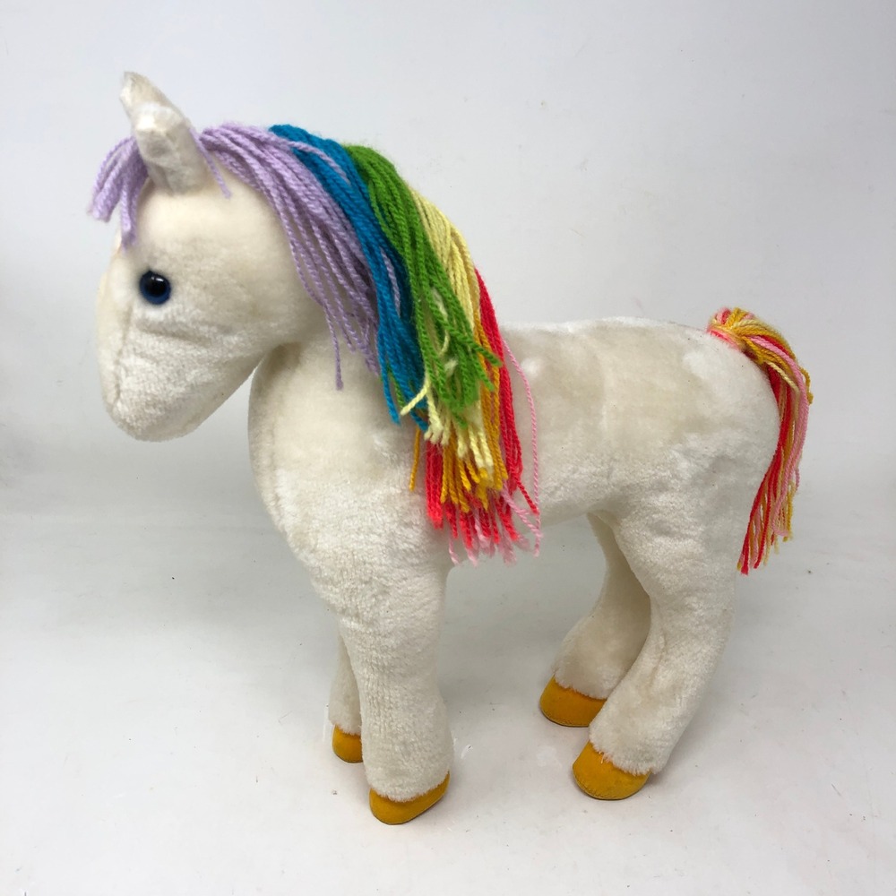 Vintage Rainbow Brite Starlite Horse Plush Poseable White Rainbow Star Hallmark
